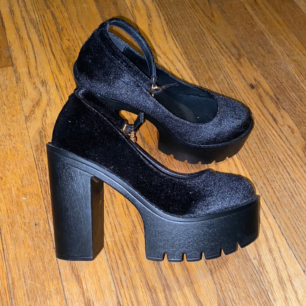 Black platform heels